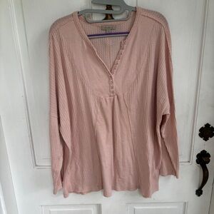 Wonderly Juniors drop-shoulder Mixed media Henley top